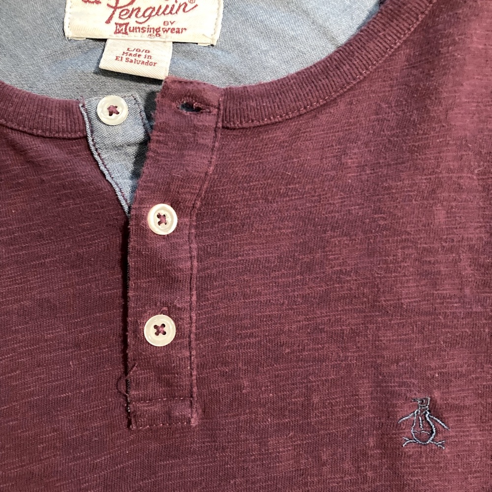 Mens Penguin Henley Long Sleeve